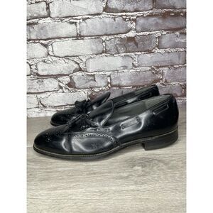 O'Sullivan Black Leather Wingtip VTG Loafers Dress Shoes Men Sz 12C US/45EU USA